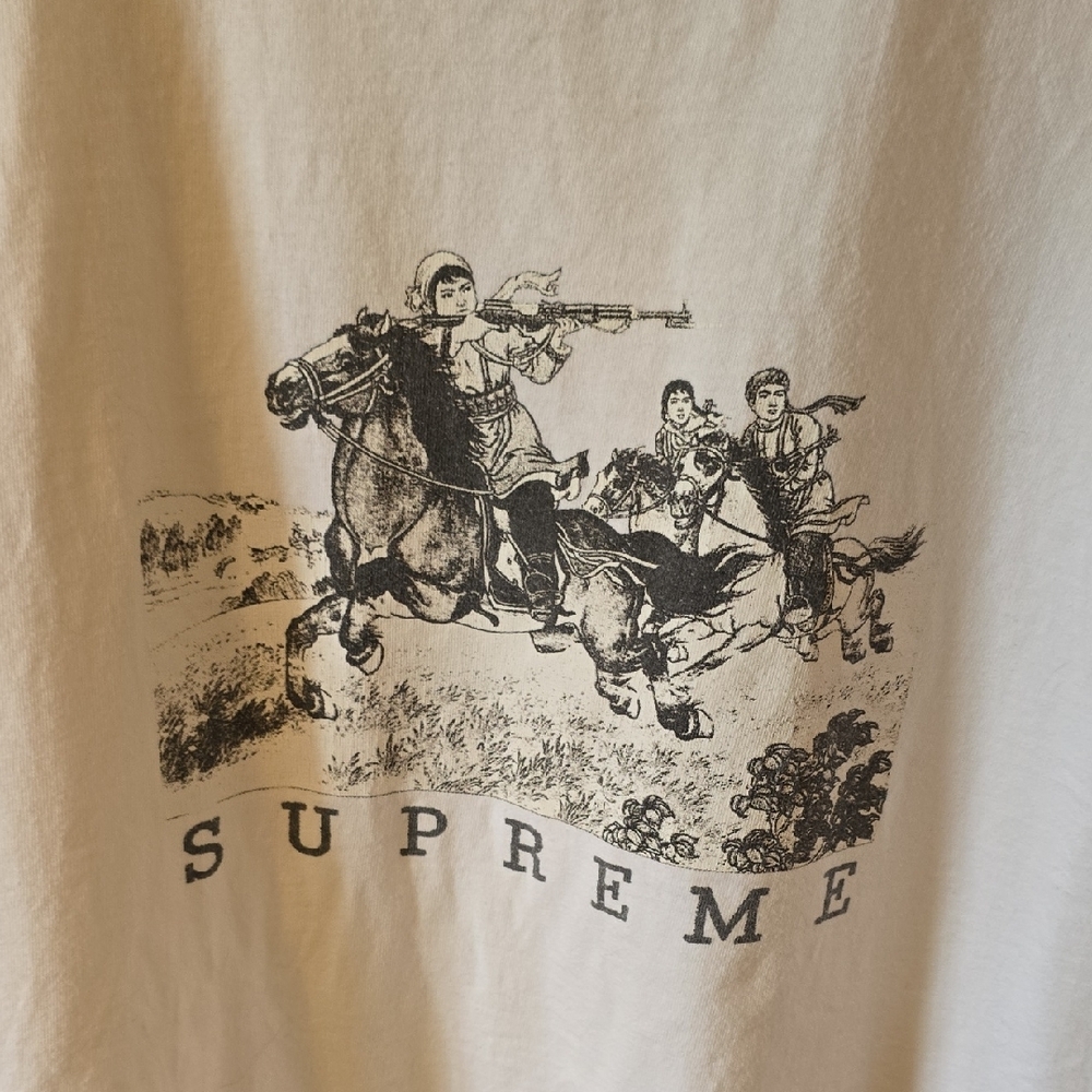 Supreme White Equestrian Graphic Tee